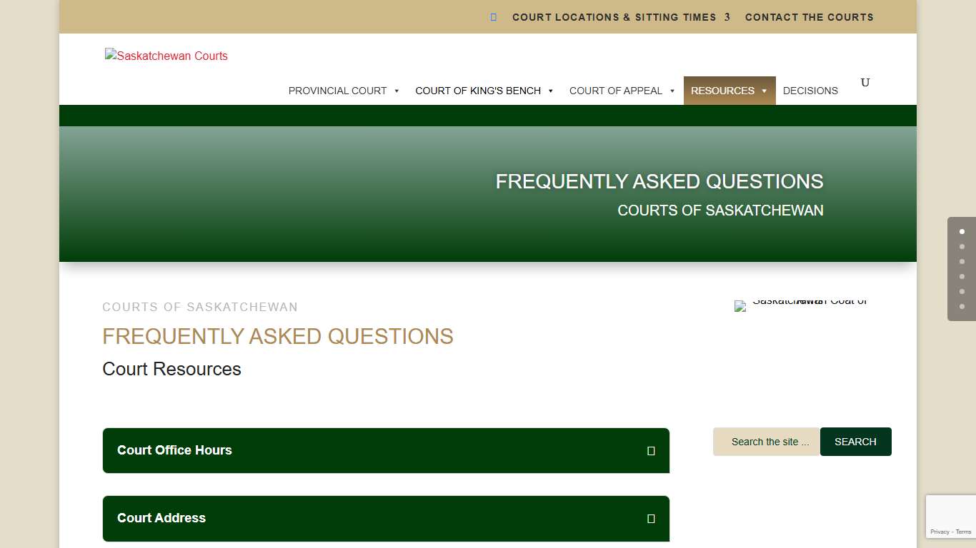 FAQ - Saskatchewan Courts